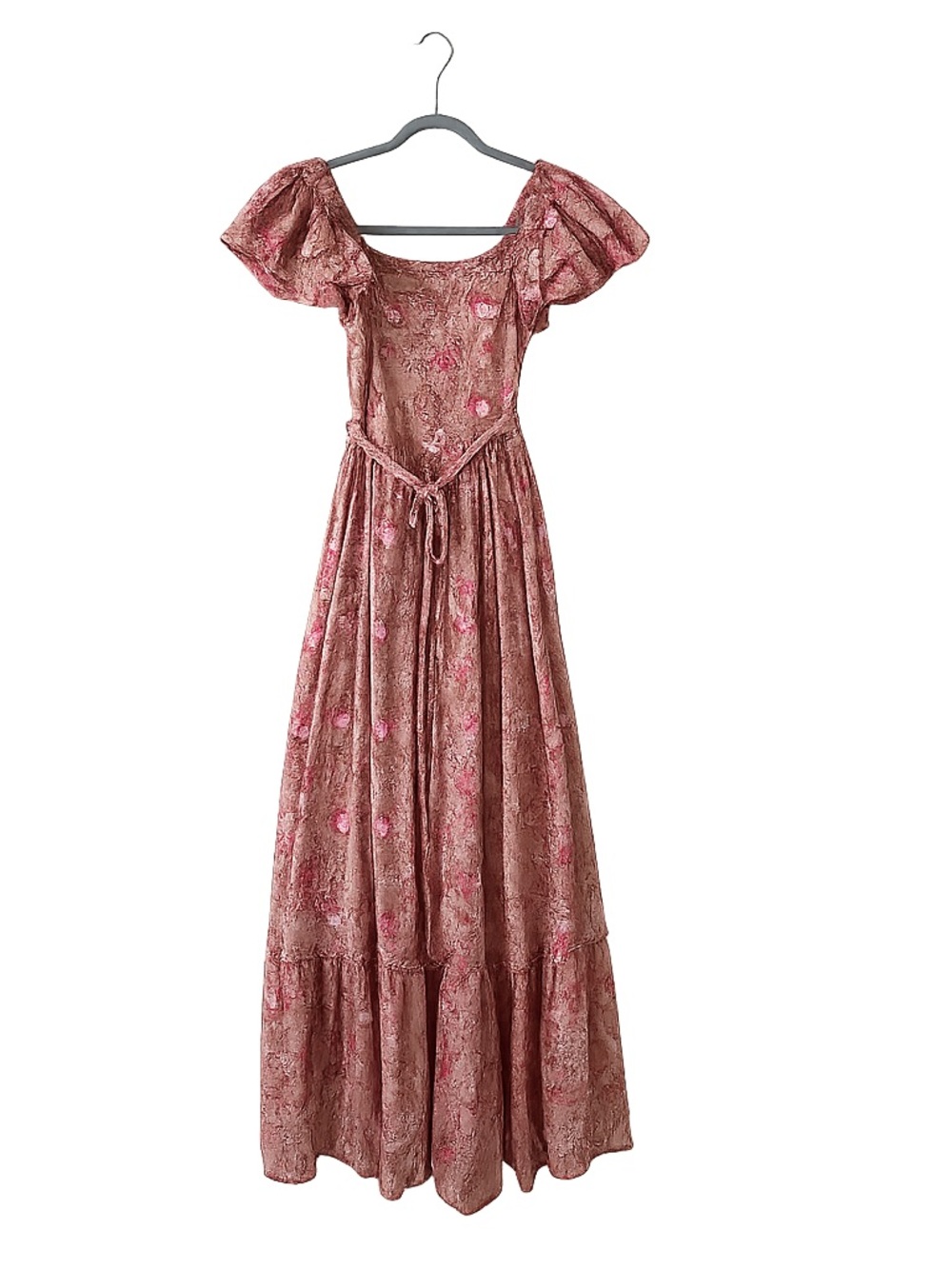 Bohemian Gemme Floral Maxi Dress in Dusty Rose size Small